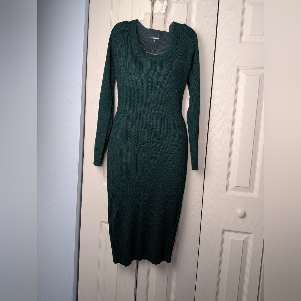 Elegant Green Long Sleeve Dress